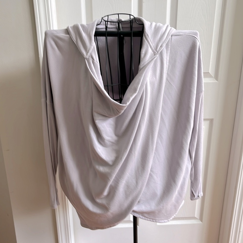 Athleta Purana Wrap Hooded Sweatshirt in light lilac